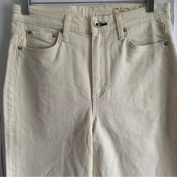 RAG & BONE Nina High rise Ankle Cigarette Leg Jeans Ecru - Picture 13 of 16